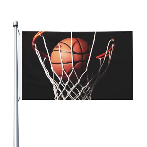 Basketball-Willkommens-Gartenflagge, 90 x 150 cm, kein Verblassen, doppelseitige Hausflaggen, Outdoor-Banner, Dekoration für Innenhof, Veranda, Rasen Basketball-Willkommens-Gartenflagge, 90 x 150 cm, kein Verblassen, doppelseitige Hausflaggen, Outdoor-Banner, Dekoration für Innenhof, Veranda, Rasen von BYPPJGH