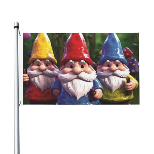 Bunte Zwerge, Willkommensflagge, 90 x 150 cm, kein Verblassen, doppelseitige Hausflaggen, Outdoor-Banner, Dekoration für Innenhof, Veranda, Rasen Bunte Zwerge, Willkommensflagge, 90 x 150 cm, kein Verblassen, doppelseitige Hausflaggen, Outdoor-Banner, Dekoration für Innenhof, Veranda, Rasen von BYPPJGH