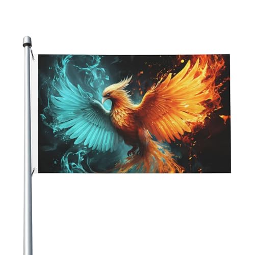 Fire and Water Phoenix Willkommens-Gartenflagge, 90 x 150 cm, kein Verblassen, doppelseitige Hausflaggen, Outdoor-Banner, Dekoration für Innenhof, Veranda, Rasen Fire and Water Phoenix Willkommens-Gartenflagge, 90 x 150 cm, kein Verblassen, doppelseitige Hausflaggen, Outdoor-Banner, Dekoration für Innenhof, Veranda, Rasen von BYPPJGH