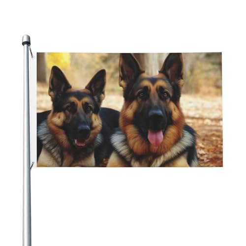 Gartenflagge Deutscher Schäferhund, 90 x 150 cm, kein Verblassen, doppelseitige Hausflaggen, Outdoor-Banner, Dekoration für Innenhof, Veranda, Rasen Gartenflagge Deutscher Schäferhund, 90 x 150 cm, kein Verblassen, doppelseitige Hausflaggen, Outdoor-Banner, Dekoration für Innenhof, Veranda, Rasen von BYPPJGH