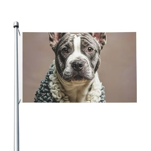 Gartenflagge Französischer Pudel, 90 x 150 cm, kein Verblassen, doppelseitige Hausflaggen, Outdoor-Banner, Dekoration für Innenhof, Veranda, Rasen von BYPPJGH