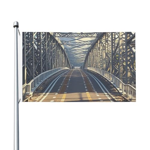 Gartenflagge mit Aufschrift "Road Bridge", 90 x 150 cm, kein Verblassen, doppelseitig, für Haus, Hof, Veranda, Rasen Gartenflagge mit Aufschrift "Road Bridge", 90 x 150 cm, kein Verblassen, doppelseitig, für Haus, Hof, Veranda, Rasen von BYPPJGH