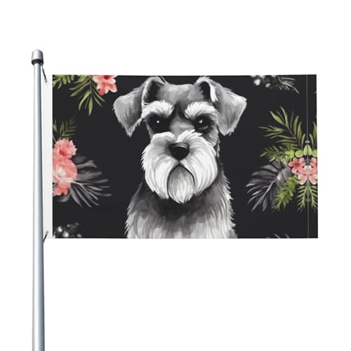Gartenflagge mit Schnauzer-Motiv, 90 x 150 cm, kein Verblassen, doppelseitig, für Haus, Hof, Veranda, Rasen Gartenflagge mit Schnauzer-Motiv, 90 x 150 cm, kein Verblassen, doppelseitig, für Haus, Hof, Veranda, Rasen von BYPPJGH