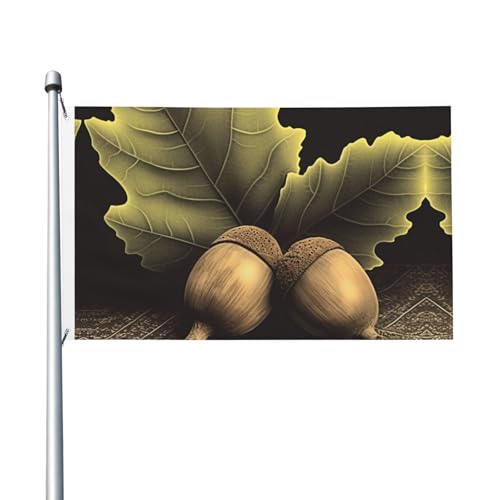 Gartenflagge mit zwei Eicheln, 90 x 150 cm, kein Verblassen, doppelseitige Hausflaggen, Outdoor-Banner, Dekoration für Innenhof, Veranda, Rasen Gartenflagge mit zwei Eicheln, 90 x 150 cm, kein Verblassen, doppelseitige Hausflaggen, Outdoor-Banner, Dekoration für Innenhof, Veranda, Rasen von BYPPJGH