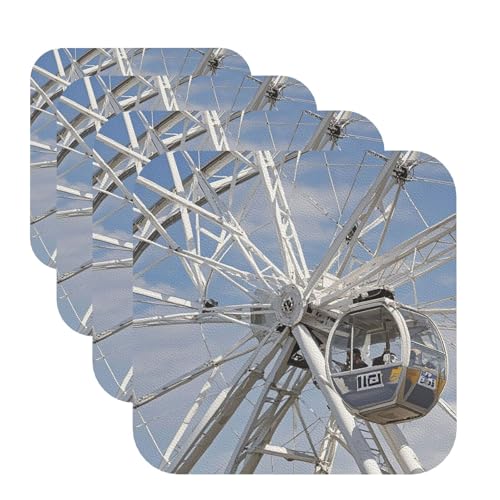Graue Riesenrad-Untersetzer für Getränke, 4 Stück, Leder, Teetassen-Untersetzer, Getränkeuntersetzer für Tasse, Küche, Bar, Heimdekoration, Einweihungsgeschenk Graue Riesenrad-Untersetzer für Getränke, 4 Stück, Leder, Teetassen-Untersetzer, Getränkeuntersetzer für Tasse, Küche, Bar, Heimdekoration, Einweihungsgeschenk von BYPPJGH