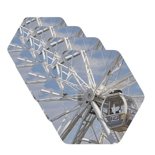 Graue Riesenrad-Untersetzer für Getränke, 4 Stück, Leder, Teetassen-Untersetzer, Getränkeuntersetzer für Tasse, Küche, Bar, Heimdekoration, Einweihungsgeschenk Graue Riesenrad-Untersetzer für Getränke, 4 Stück, Leder, Teetassen-Untersetzer, Getränkeuntersetzer für Tasse, Küche, Bar, Heimdekoration, Einweihungsgeschenk von BYPPJGH
