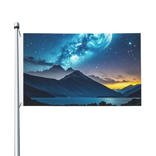 Himmlische Nachthimmel-Gartenflagge, 90 x 150 cm, kein Verblassen, doppelseitige Hausflaggen, Outdoor-Banner, Dekoration für Innenhof, Veranda, Rasen von BYPPJGH