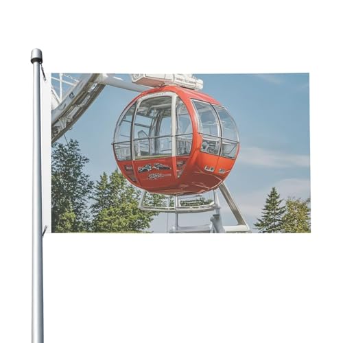 Riesenrad-Gartenflagge, 90 x 150 cm, kein Verblassen, doppelseitige Hausflaggen, Outdoor-Banner, Dekoration für Innenhof, Veranda, Rasen Riesenrad-Gartenflagge, 90 x 150 cm, kein Verblassen, doppelseitige Hausflaggen, Outdoor-Banner, Dekoration für Innenhof, Veranda, Rasen von BYPPJGH