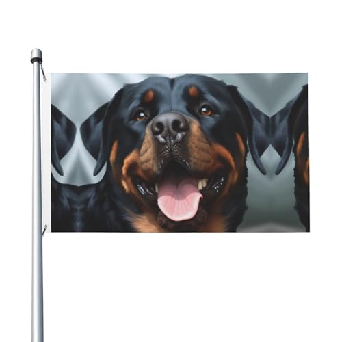 Rottweiler Hundezungenkopf Willkommensflagge, 90 x 150 cm, kein Verblassen, doppelseitige Hausflaggen, Outdoor-Banner, Dekoration für Innenhof, Veranda, Rasen Rottweiler Hundezungenkopf Willkommensflagge, 90 x 150 cm, kein Verblassen, doppelseitige Hausflaggen, Outdoor-Banner, Dekoration für Innenhof, Veranda, Rasen von BYPPJGH