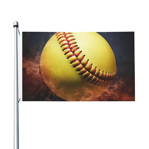 Softball-Willkommens-Gartenflagge, 90 x 150 cm, kein Verblassen, doppelseitige Hausflaggen, Outdoor-Banner, Dekoration für Innenhof, Veranda, Rasen von BYPPJGH