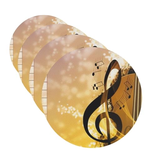Untersetzer für Getränke, Motiv: Klavier, Violine, Musiknoten, 4 Stück, Leder, Teetassen-Untersetzer, Getränkeuntersetzer für Tasse, Küche, Bar, Heimdekoration, Einweihungsgeschenk Untersetzer für Getränke, Motiv: Klavier, Violine, Musiknoten, 4 Stück, Leder, Teetassen-Untersetzer, Getränkeuntersetzer für Tasse, Küche, Bar, Heimdekoration, Einweihungsgeschenk von BYPPJGH