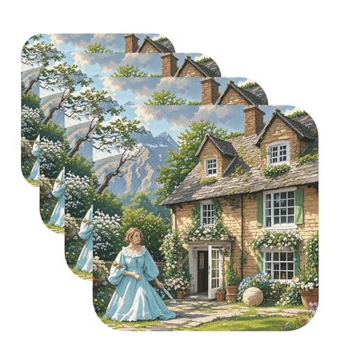 Untersetzer im britischen Landhausstil, 4 Stück, Leder, Teetassen-Untersetzer, Getränkeuntersetzer für Tassen, Küche, Bar, Heimdekoration, Einweihungsgeschenk Untersetzer im britischen Landhausstil, 4 Stück, Leder, Teetassen-Untersetzer, Getränkeuntersetzer für Tassen, Küche, Bar, Heimdekoration, Einweihungsgeschenk von BYPPJGH