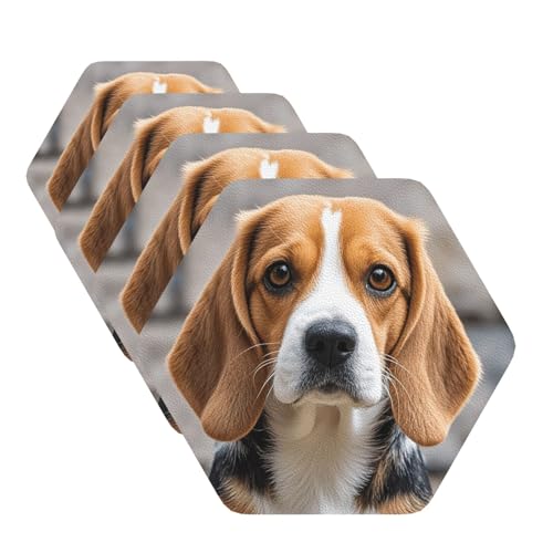 Untersetzer mit niedlichem Mops-Motiv für Getränke, 4 Stück, Leder, Teetassen-Untersetzer, Getränkeuntersetzer für Tasse, Küche, Bar, Heimdekoration, Einweihungsgeschenk Untersetzer mit niedlichem Mops-Motiv für Getränke, 4 Stück, Leder, Teetassen-Untersetzer, Getränkeuntersetzer für Tasse, Küche, Bar, Heimdekoration, Einweihungsgeschenk von BYPPJGH