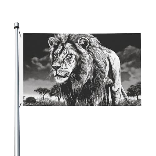 Willkommensflagge mit Löwen-Motiv, 90 x 150 cm, kein Verblassen, doppelseitige Hausflaggen, Outdoor-Banner, Dekoration für Innenhof, Veranda, Rasen Willkommensflagge mit Löwen-Motiv, 90 x 150 cm, kein Verblassen, doppelseitige Hausflaggen, Outdoor-Banner, Dekoration für Innenhof, Veranda, Rasen von BYPPJGH