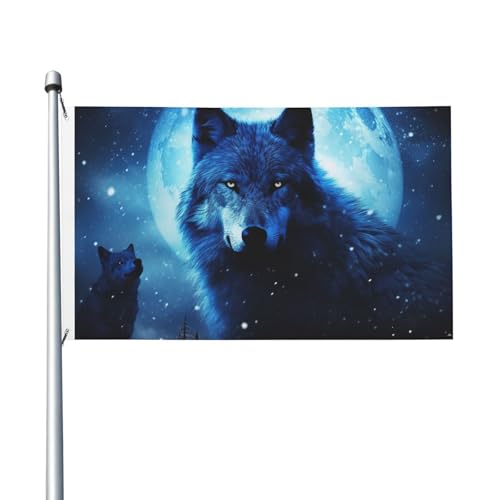 Wolfs Willkommens-Gartenflagge, 90 x 150 cm, kein Verblassen, doppelseitige Hausflaggen, Outdoor-Banner, Dekoration für Innenhof, Veranda, Rasen Wolfs Willkommens-Gartenflagge, 90 x 150 cm, kein Verblassen, doppelseitige Hausflaggen, Outdoor-Banner, Dekoration für Innenhof, Veranda, Rasen von BYPPJGH