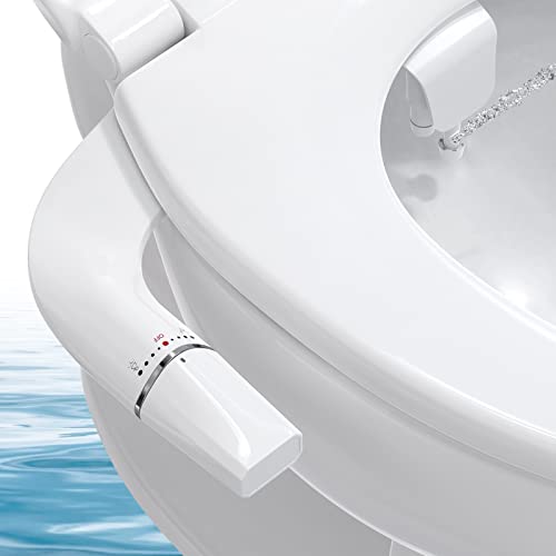 BYRISON Bidet Aufsatz für Toilette – Dual Düse – Nicht elektrische Toilettenzubehör mit 75cm kaltem Wasserrohr WC-Aufsatz von BYRISON