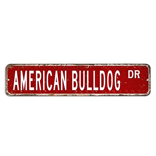 American Bulldog Metallschild American Bulldogge Schild American Bulldog Custom Street Sign American Bulldog Retro Wandkunst Wandh?nger Metall Kunst Home Decor Bauernhaus Wanddekorationen Hundebesitzer Geschenk von BYRON HOYLE