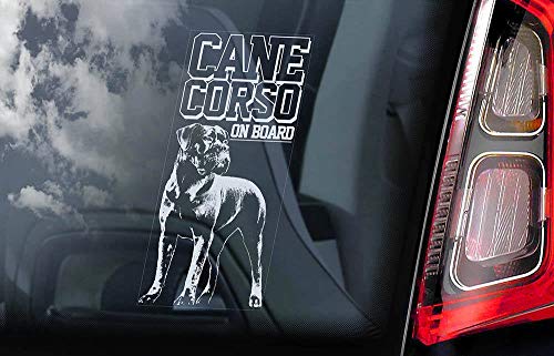 Auto-Aufkleber mit Aufschrift "Beware of the Dog" von Cane Corso on Board von BYRON HOYLE