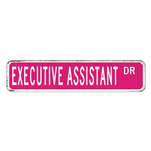 BYRON HOYLE Executive Assistant Road Sign Custom Art Tin Sign Profession Manage Poster Paintings Sign Antique Wall Art Plaque Signs Decor For Home Bedroom Livingroom Bathroom 4x45.7 cm von BYRON HOYLE