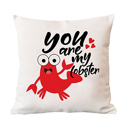 BYRON HOYLE Kissenbezug mit Aufschrift "You Are My Lobster", rustikal, dekorativer Kissenbezug mit Reißverschluss, Heimdekoration für Sofa, Wohnzimmer, Schlafzimmer, 45,7 x 45,7 cm von BYRON HOYLE