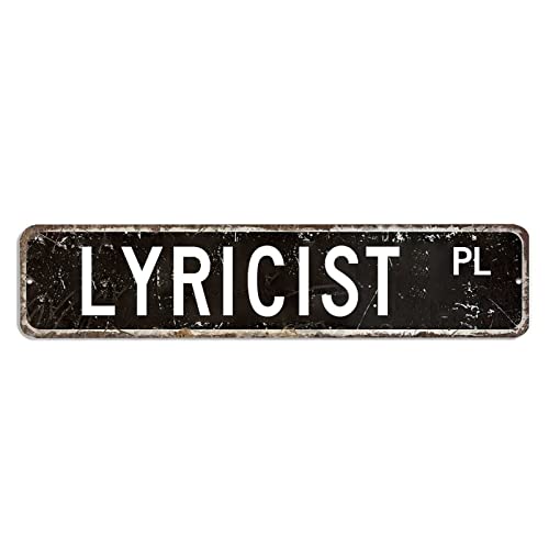 BYRON HOYLE Lyricist Schild Lyrikist Geschenk Lyrikist Metallschild Lyricist Custom Street Metallschild Shabby Chic Wandkunst Retro Wandhänger Home Decor Wanddekorationen Rustikale Bauernhausschilder von BYRON HOYLE