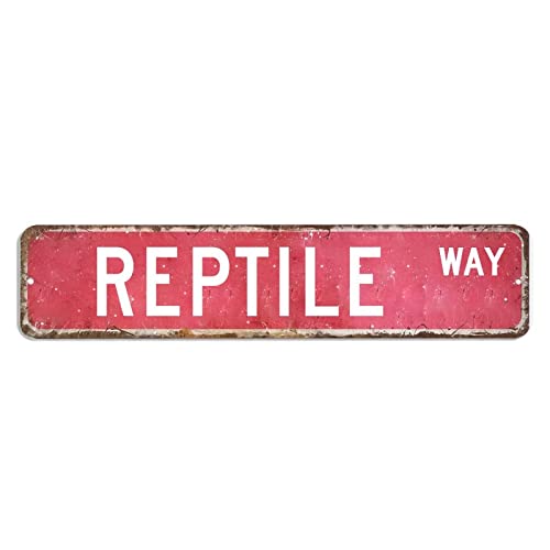 BYRON HOYLE Reptilien-Metallschild Reptilienschild Reptiliengeschenk Reptiliendekoratives Schild Vintage Dekor lustig benutzerdefinierte Straße Metallschild Shabby Chic Wandkunst Wandhänger von BYRON HOYLE