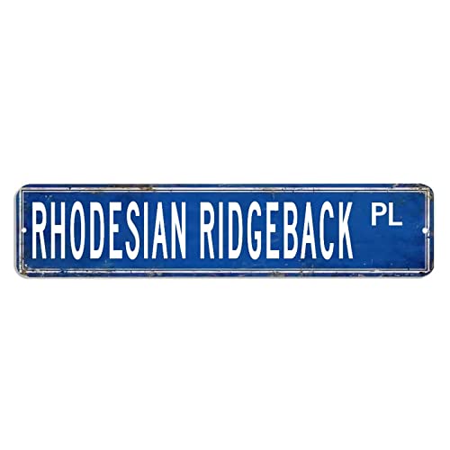 Rhodesian Ridgeback Schild Rhodesian Ridgeback Geschenk Rhodesian Ridgeback Metall SignRhodesian Ridgeback Custom Street Metallschild Shabby Chic Wandkunst Retro Wandhänger Heimdekoration von BYRON HOYLE