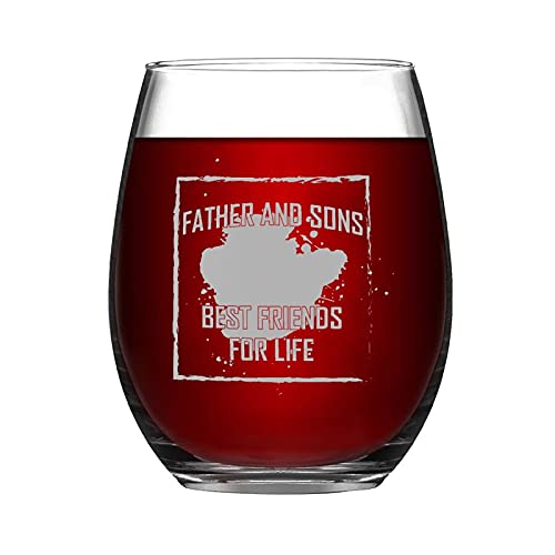 Vater and Sons Best Friends for Life Weinglas, ohne Stiel, Lasergravur, Whiskyglas, Schnapsglas, einzigartige Geschenkidee für ihn, sie, Mutter, Ehefrau, Chef, Schwester, BFF, Geburtstagsgeschenk, von BYRON HOYLE