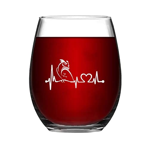 Weinglas mit Eulen-Herzschlag, Lebenslinie, lustig, stiellos, lasergraviert, Whiskyglas, Schnapsglas, einzigartige Idee für Sie, Mutter, Ehefrau, Chef, Schwester, BFF, Geburtstagsgeschenk für von BYRON HOYLE