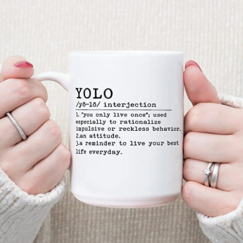 Yolo Kaffeetasse Yolo Mugs Yolo Real Estate Agent Realtor Kaffeebecher 425 ml Keramik Kaffeetassen sarkastische Tasse Bestes Geschenk oder Souvenir für Männer Frauen Geburtstag Festival Weihnachten von BYRON HOYLE