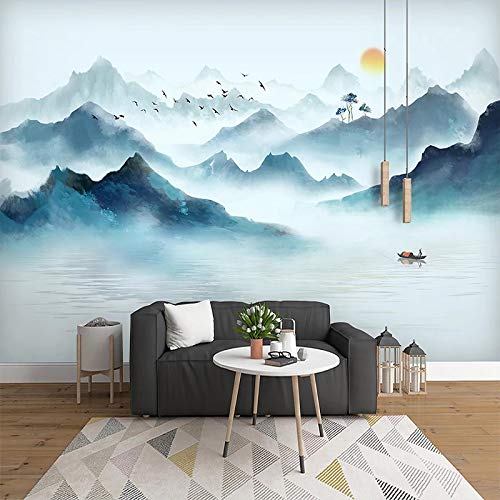 BYSQX Fototapete Tapete Wanddeko Berge Wasser Natur Landschaft Junge Schlafzimmer Tapete Kinderzimmer Tapete Mädchen Zimmer Wanddekoration Benutzerdefinierte Tapete Wandbild 400X280Cm von BYSQX