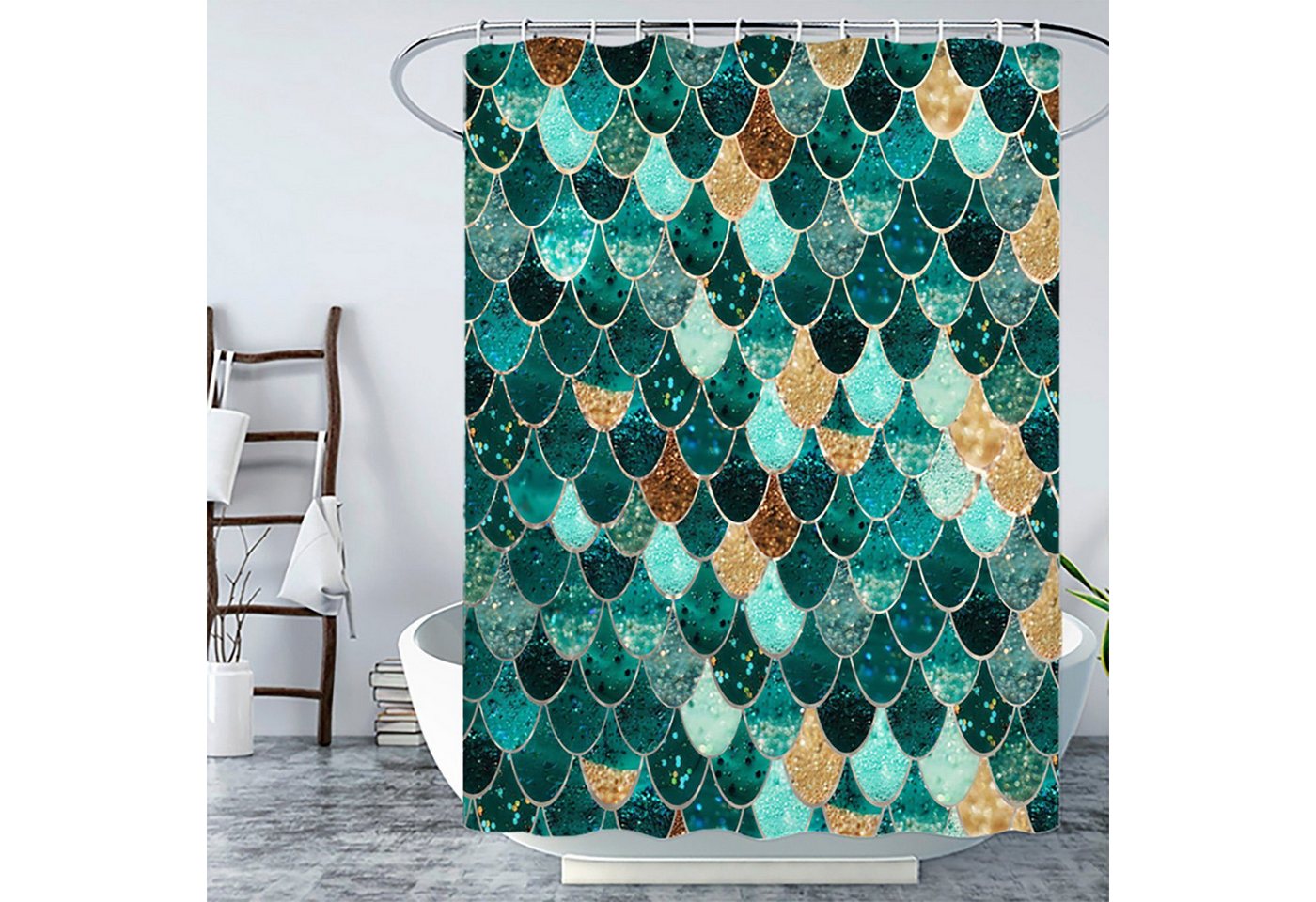 BYSURE Duschvorhang Breite 180 cm, Digitaldruck Antibakterielle Duschvorhang BYSURE Duschvorhang Breite 180 cm, Digitaldruck Antibakterielle Duschvorhang von BYSURE