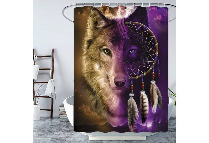 BYSURE Duschvorhang Breite 180 cm, wolf Digitaldruck Duschvorhang BYSURE Duschvorhang Breite 180 cm, wolf Digitaldruck Duschvorhang von BYSURE
