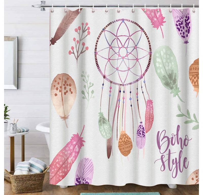 BYSURE Duschvorhang Breite 180 cm (1-tlg), Digitaldruck Anti-Bakteriel Duschvorhang Polyester von BYSURE