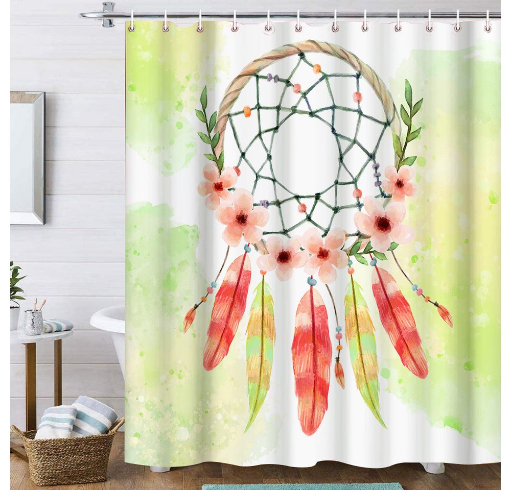 BYSURE Duschvorhang Breite 180 cm (1-tlg), Digitaldruck Anti-Bakteriel Duschvorhang Polyester von BYSURE