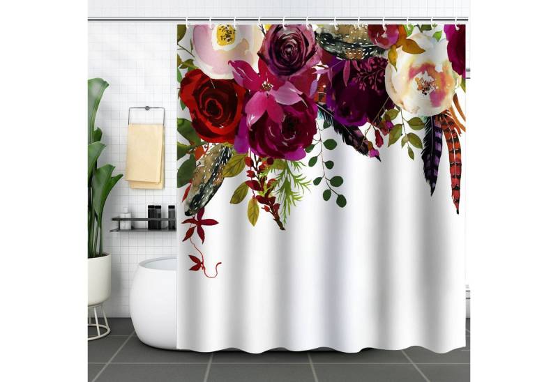 BYSURE Duschvorhang Breite 180 cm (1-tlg), Duschvorhang 180x180 cm Polyester mit Muster von BYSURE