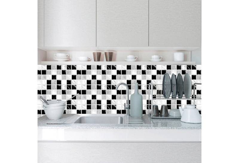 BYSURE Fliesenaufkleber (48 St), Küchen Fliesenaufkleber Mosaik 20x10cm Badezimmer Selbstklebende von BYSURE