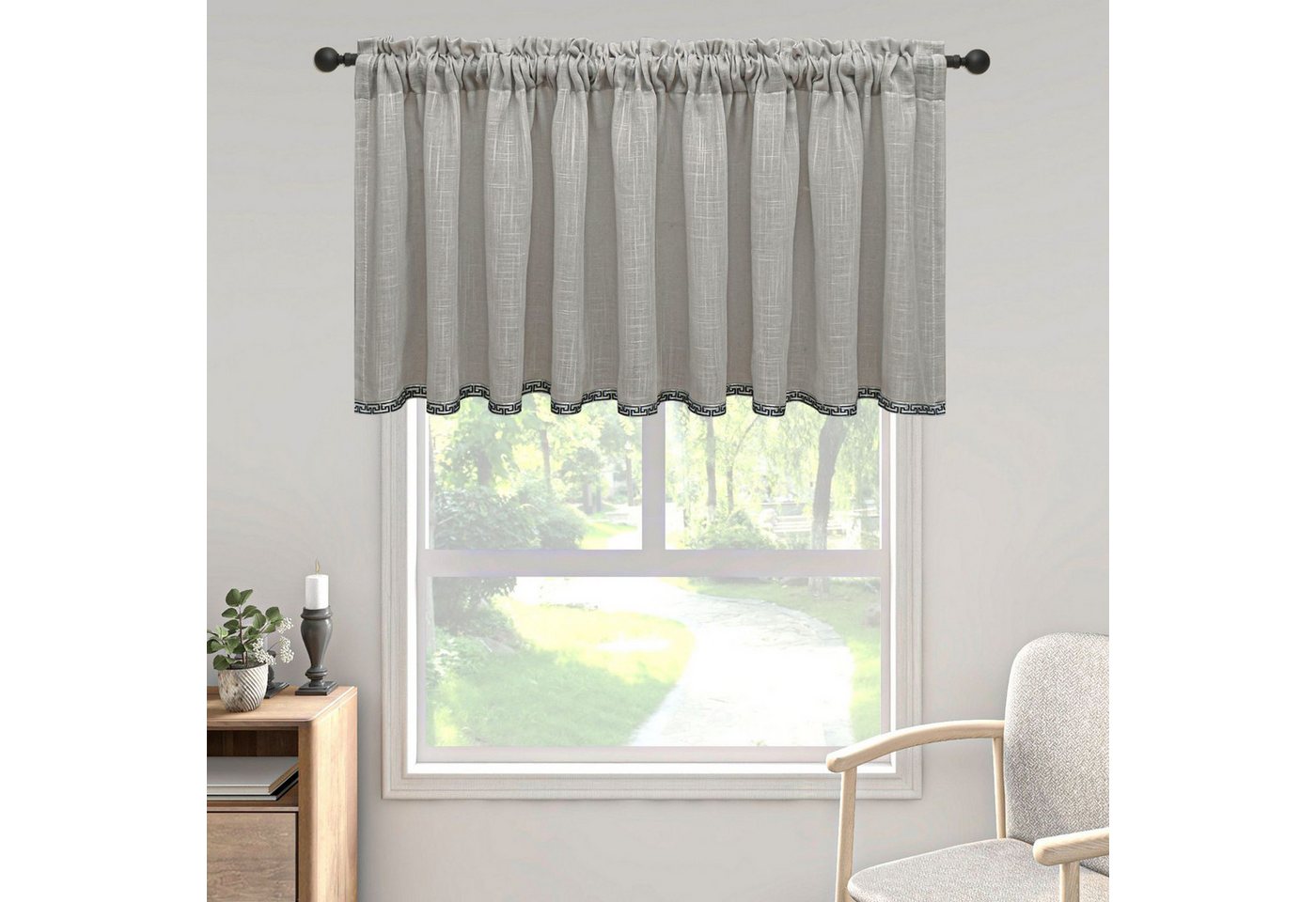 BYSURE Gardine, (1 St), Sheer Scheibengardine Blau Voile Bistrogardine Transparent Gardine von BYSURE
