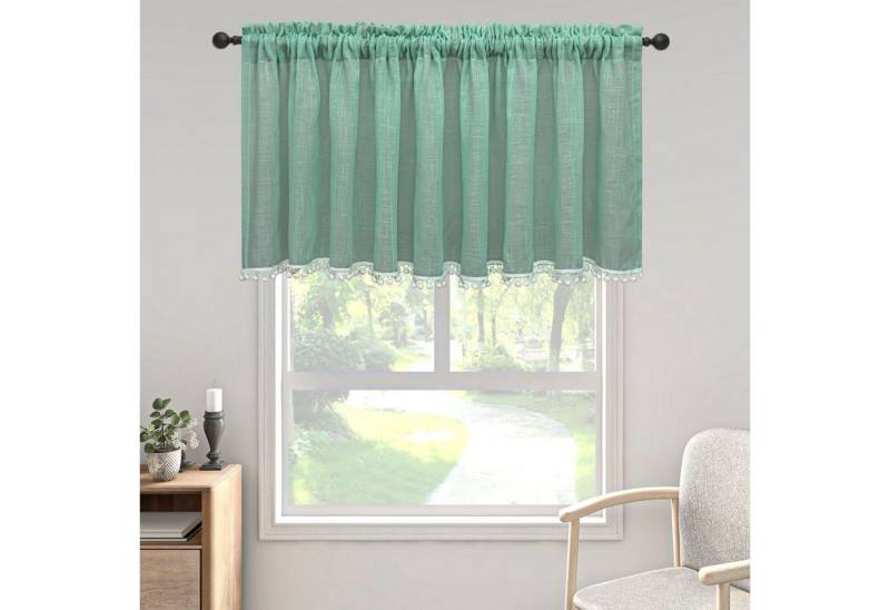 BYSURE Gardine, (2 St), Sheer Scheibengardine Blau Voile Bistrogardine Transparent Gardine von BYSURE