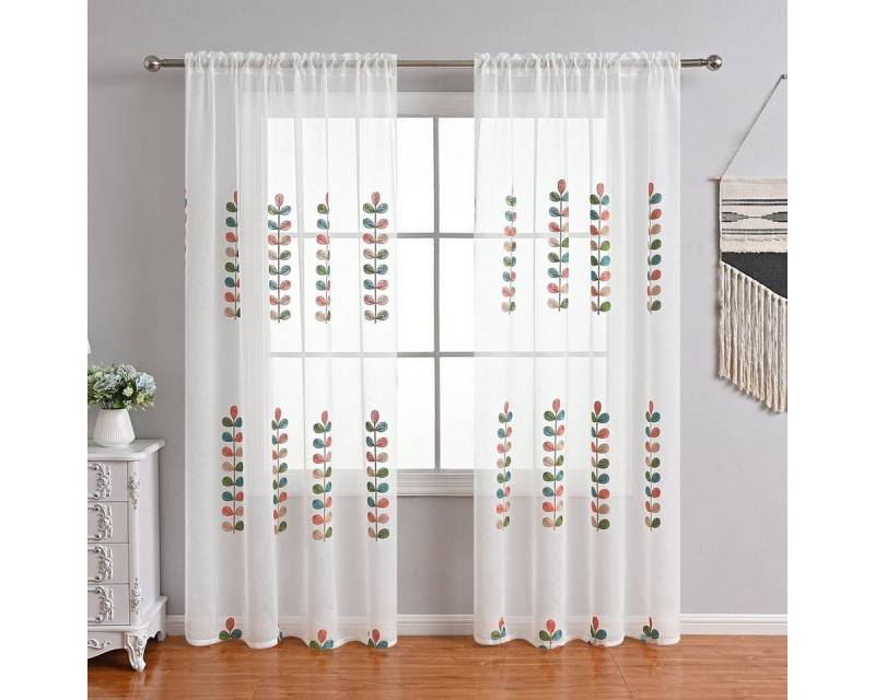 BYSURE Gardine, Ösen (2 St), halbtransparent, Polyester, Leinenstruktur Vorhang von BYSURE