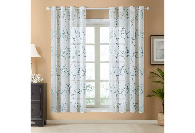 BYSURE Gardine (2 St), Ösen, halbtransparent, Voile Baumzweigen Bedruckt Vorhänge von BYSURE