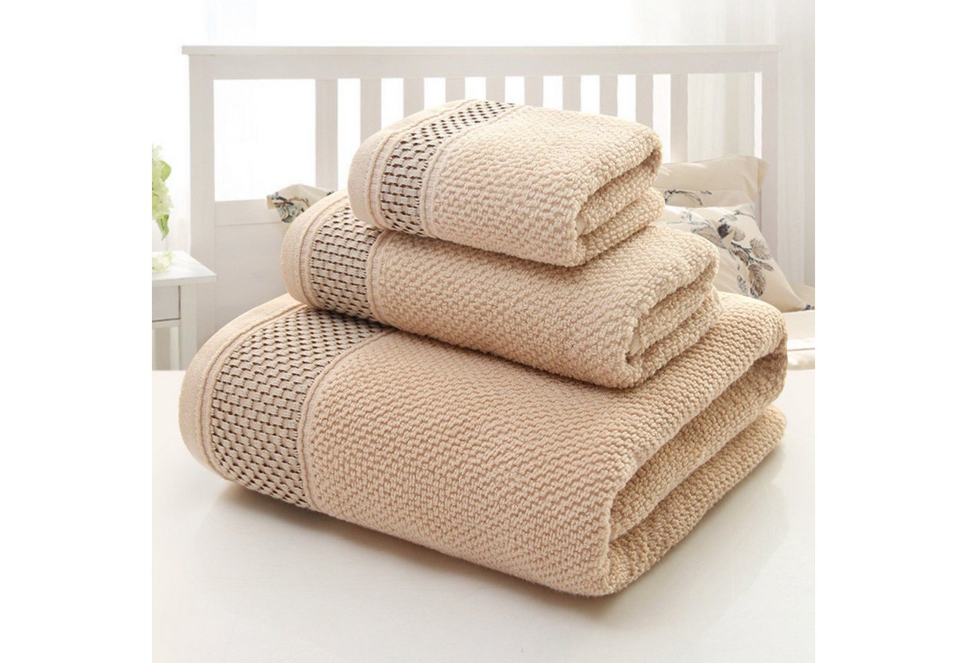 BYSURE Handtuch Set, Baumwolle (3-St), 2 Handtuch 34x76cm+1 Badetuch 70x140cm von BYSURE