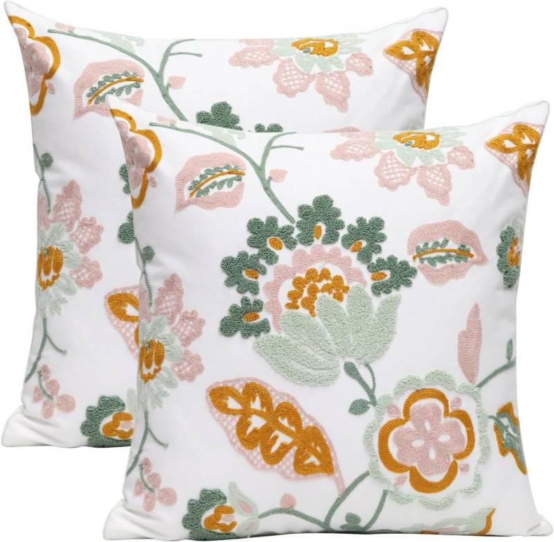BYSURE Kissenbezüge, (2 Stück), Bestickter dekorativer Überwurf-Kissenbezug von BYSURE