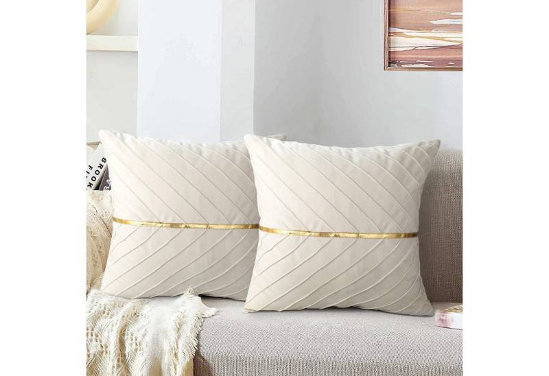 BYSURE Kissenbezüge, (2 Stück), samt Golden Patchwork Kissenbezug 45x45cm von BYSURE