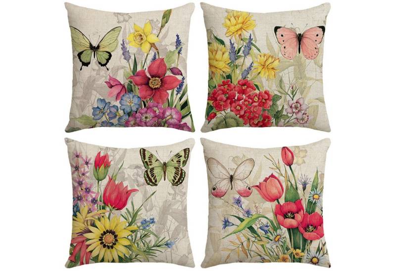 BYSURE Kissenbezüge, (4 Stück), Kissenbezug 45x45cm 4er Set Dekokissen Kissenbezüge Dekoration von BYSURE