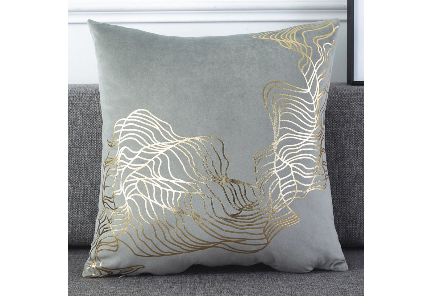 BYSURE Kissenbezüge NF13WH00370, (2 Stück), Kissenhülle mit Goldfoliendruck von BYSURE