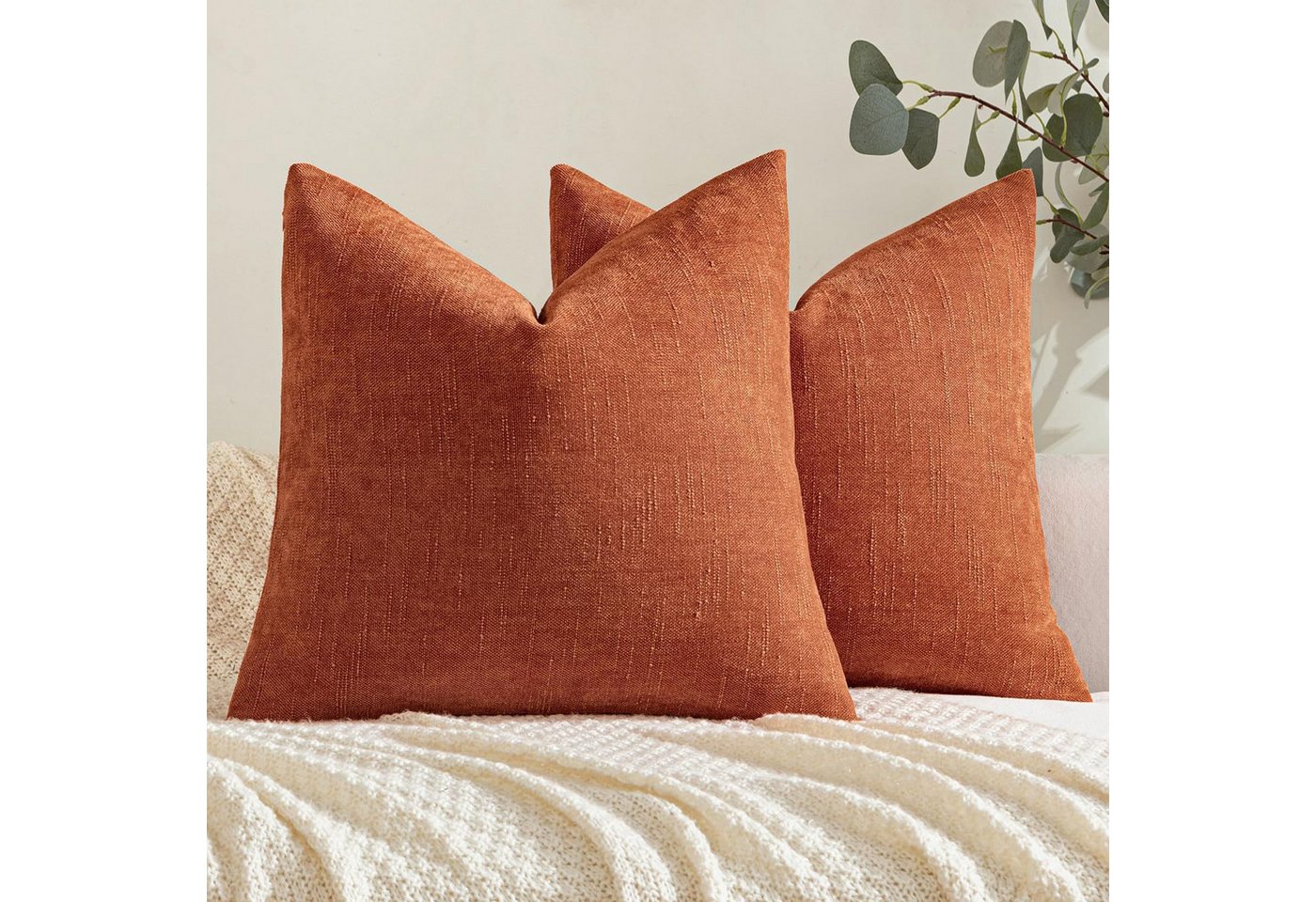 BYSURE Kissenbezüge NF13WH00371, (2 Stück), Chenille Sofakissen von BYSURE