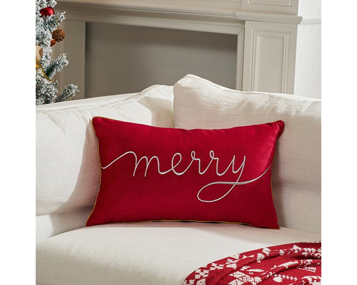 BYSURE Kissenbezug, (2 Stück), 2 Stück Kissenbezug Weihnachten 30x50 cm Dekokissen Kissenhülle von BYSURE