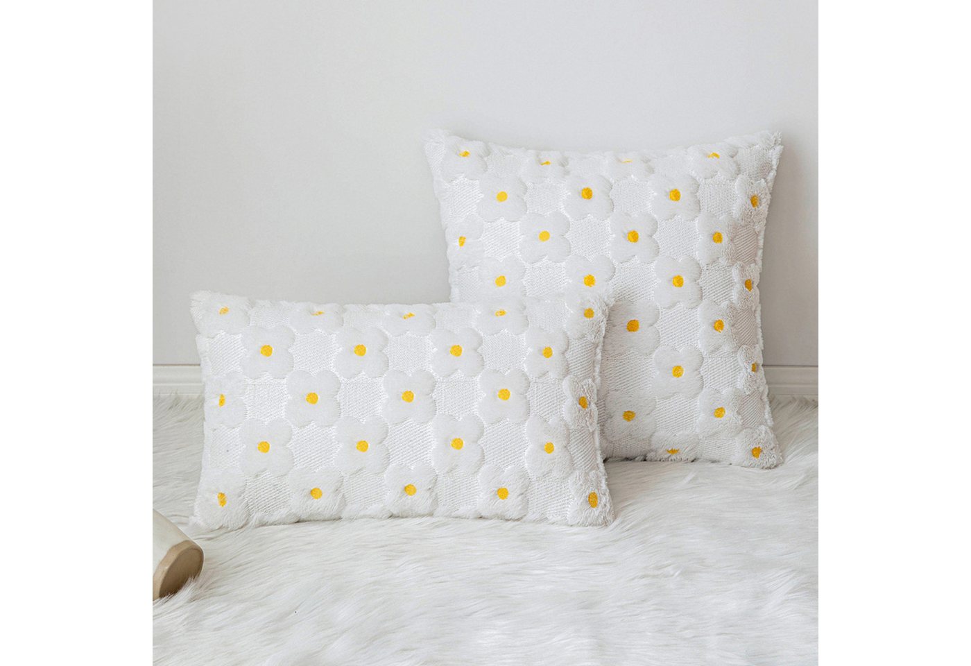 BYSURE Kissenbezug, (2 Stück), 2er Set Sanft Plüsch Kurze Dekorativ Zierkissenbezüge von BYSURE