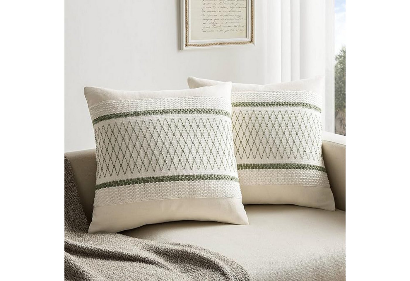 BYSURE Kissenbezug, (2 Stück), Baumwoll-Kissenbezug, Sofakissen, 2-teiliges Set von BYSURE